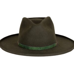 Modern Gold Velour Felt Rolled Brim Wide Fedora