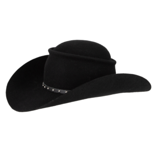 Artisan Black Velour Felt Leather Band Western Cowboy Hat