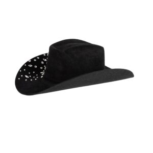 Artisan Black Velour Felt Western Cowboy Hat