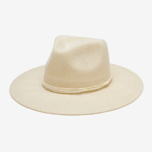 Olive Sculpted Panama Hat Crafted in Mesh - Ivory