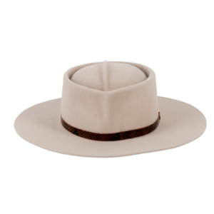 Distinctive Camel Leather Band Wide Brim Fedora