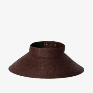 Chocolate Raffia Straw Open Crown Sun Visor