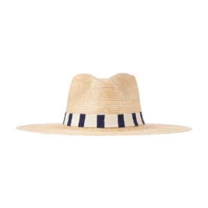 Navy Stripe Natural Palm Hat