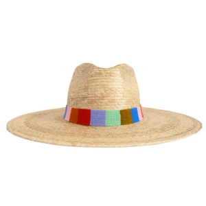 Rainbow Stripe Woven Palm Hat