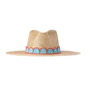 Turquoise Coral Crochet Palm Hat