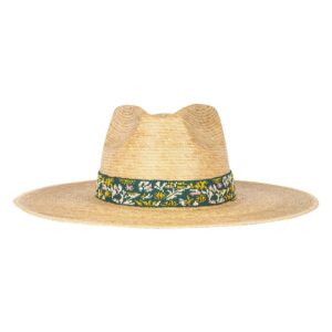 Paradise Floral Embroidered Palm Hat